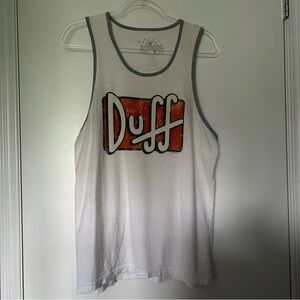 Universal Studios “Duff” White & Grey Sleeveless Tank Top